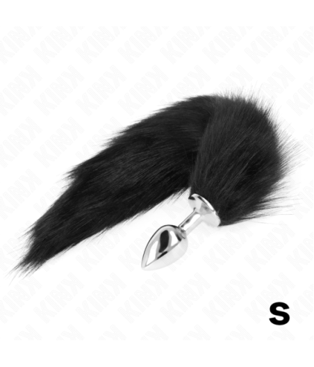 KINK - PLUG ANALE TAGLIA S 7 X 3 CM CON CODA SINTETICA 40 CM NERO