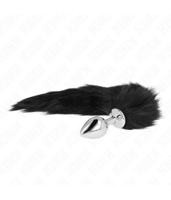 KINK - PLUG ANALE MISURA M 8 X 3,5 CM CON CODA SINTETICA 40 CM NERO