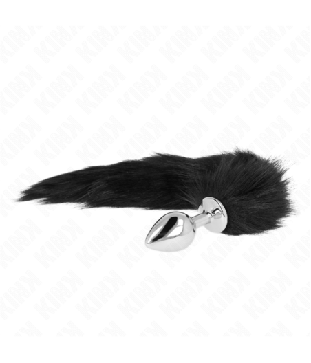 KINK - PLUG ANALE MISURA M 8 X 3,5 CM CON CODA SINTETICA 40 CM NERO