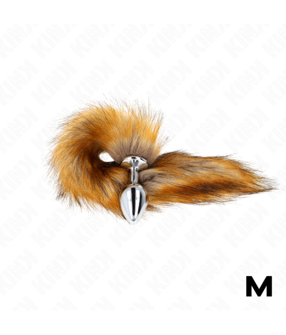 KINK - PLUG ANALE MISURA M 8 X 3,5 CM CON CODA SINTETICA 40 CM MARRONE