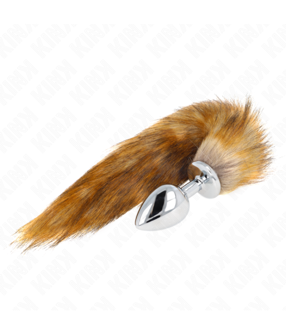 KINK - PLUG ANALE MISURA L 10 X 4 CM CON CODA SINTETICA 40 CM MARRONE