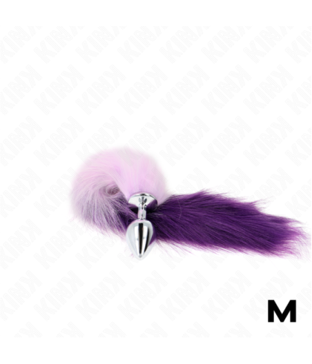 KINK - PLUG ANALE MISURA M 8 X 3,5 CM CON CODA SINTETICA 40 CM VIOLA