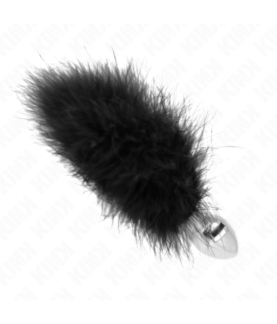 KINK - PLUG ANALE IN ACCIAIO INOSSIDABILE 11 x 7 CM CON PIUMA 11 CM