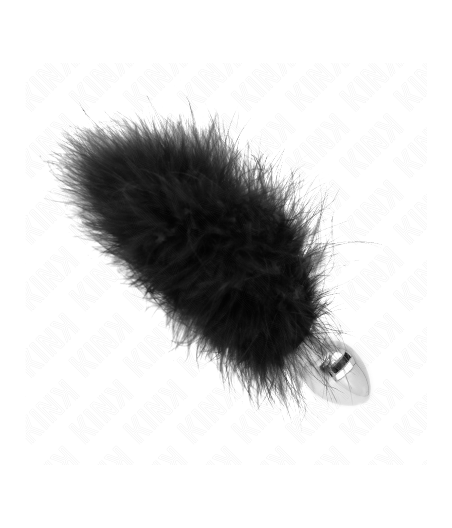 KINK - PLUG ANALE IN ACCIAIO INOSSIDABILE 11 x 7 CM CON PIUMA 11 CM