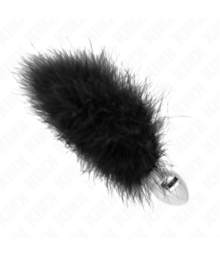 KINK - PLUG ANALE IN ACCIAIO INOSSIDABILE 11 x 7 CM CON PIUMA 11 CM