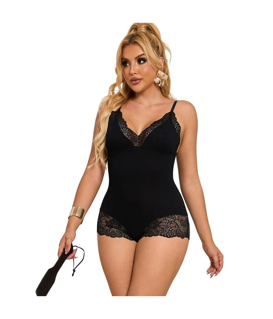 SUBBLIME - ORSACCHIOTTO CON DETTAGLI IN PIZZO FLOREALE NERO L/XL