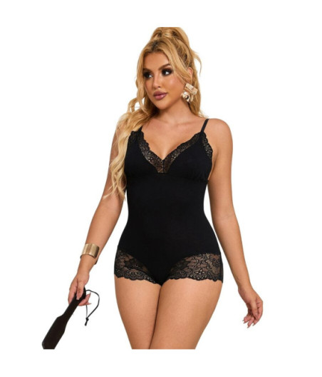 SUBBLIME - ORSACCHIOTTO CON DETTAGLI IN PIZZO FLOREALE NERO S/M