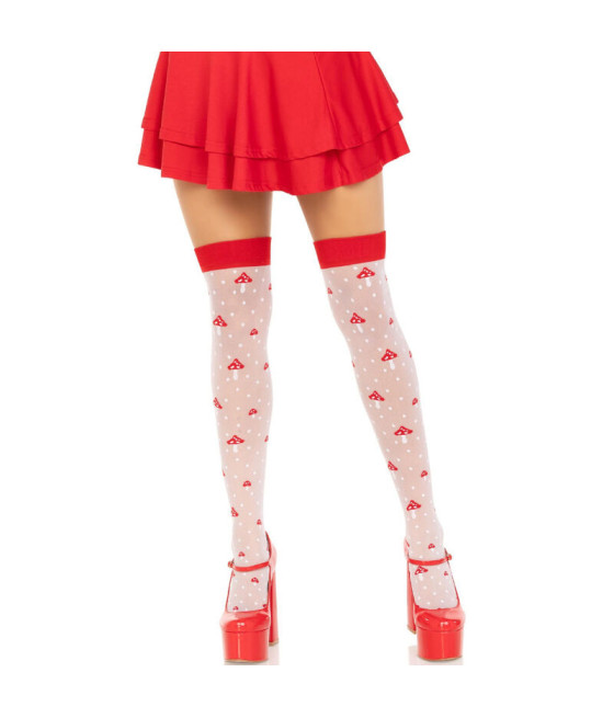 LEG AVENUE - CALZINI A FUNGO ROSSO/BIANCO