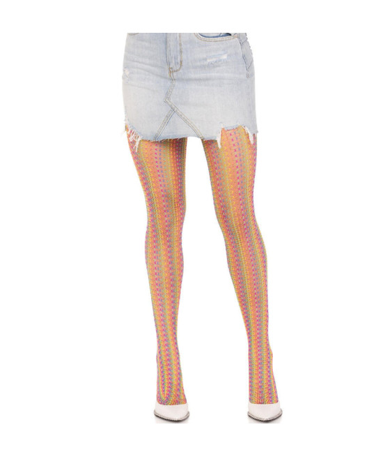 LEG AVENUE - CALZE ALL'UNCINETTO MULTICOLORE
