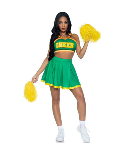 LEG AVENUE - COSTUME CHEERLEADER VERDE S/M