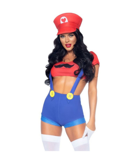 LEG AVENUE - COSTUME SEXY MARIO BROS ROSSO/BLU S