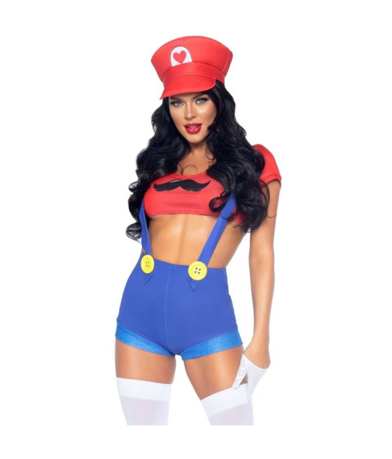 LEG AVENUE - COSTUME SEXY MARIO BROS ROSSO/BLU M
