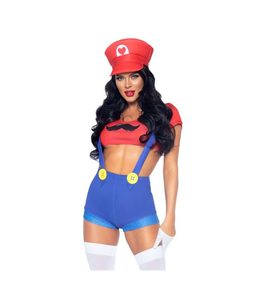 LEG AVENUE - COSTUME SEXY MARIO BROS ROSSO/BLU M