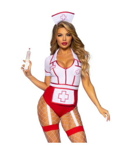 LEG AVENUE - COSTUME DA INFERMIERA SEXY ROSSO/BIANCO M