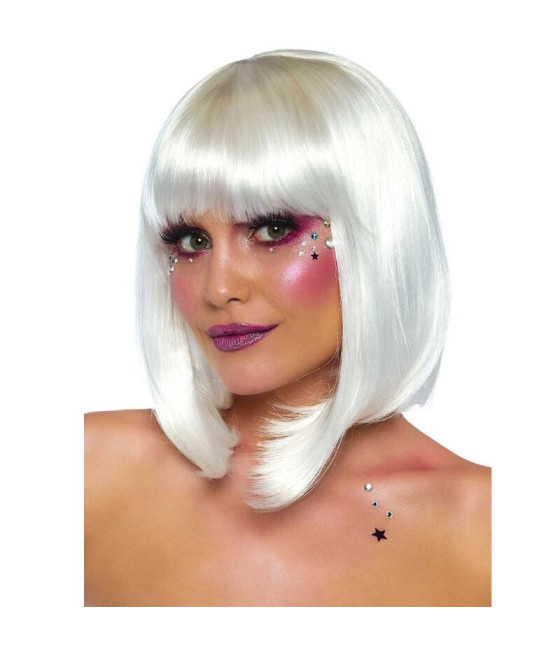 LEG AVENUE - PARRUCCA BIANCA TAGLIO BOB FOSFORESCENTE