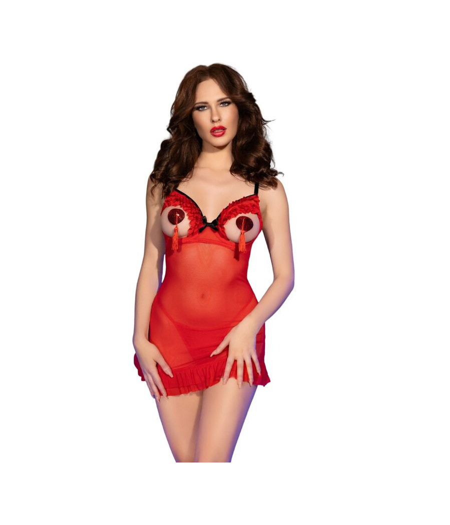 CHILIROSE - CR 4832 BABYDOLL ROSSO S/M
