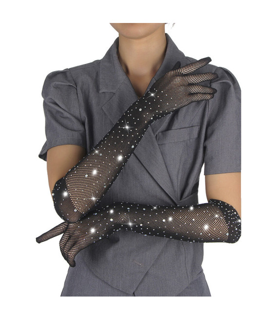 SUBBLIME - 957469SHINE GUANTI TRASPARENTI NERI S/M