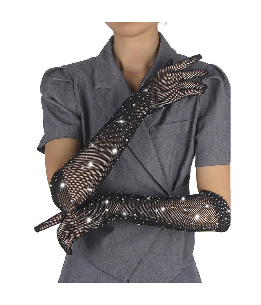 SUBBLIME - 957469SHINE GUANTI TRASPARENTI NERI S/M