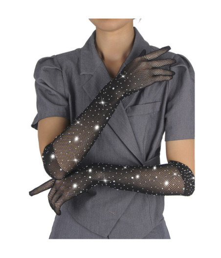 SUBBLIME - 957469SHINE GUANTI TRASPARENTI NERI S/M