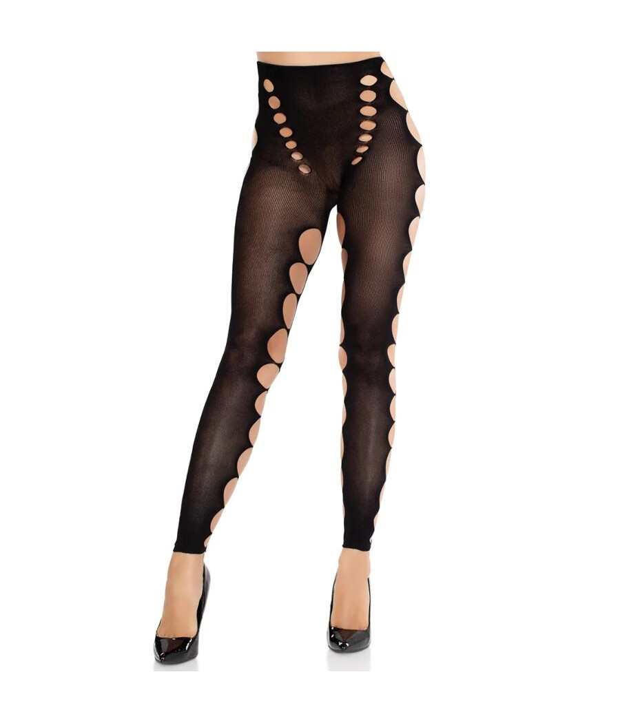 LEG AVENUE - CALZE COPRENTI SENZA CUCITURE CON TAGLIO AI PIEDI NERE