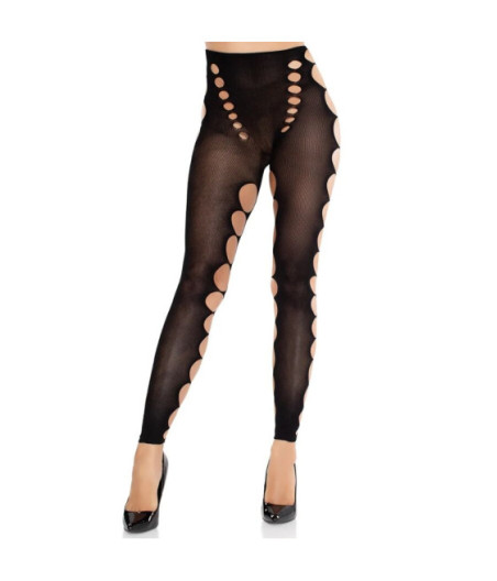 LEG AVENUE - CALZE COPRENTI SENZA CUCITURE CON TAGLIO AI PIEDI NERE