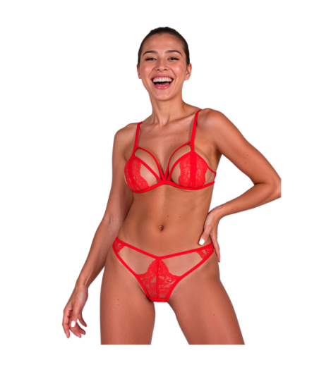 PASSION - ANUVERA REGGISENO + PERIZOMA FIRE BRICK S/M