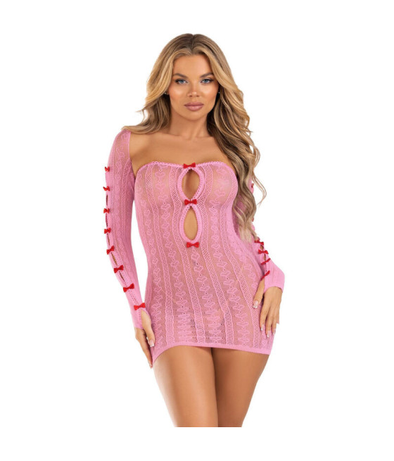 LEG AVENUE - ABITO CUORE E FIOCCHI ROSA TAGLIA UNICA