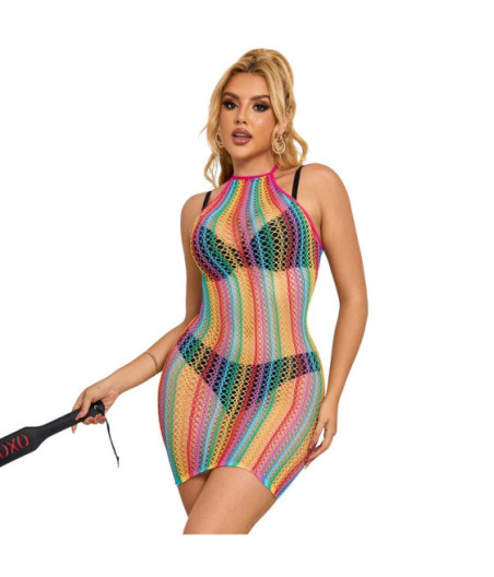 SUBBLIME - 952341 VESTITO A RETE ARCOBALENO TAGLIA UNICA