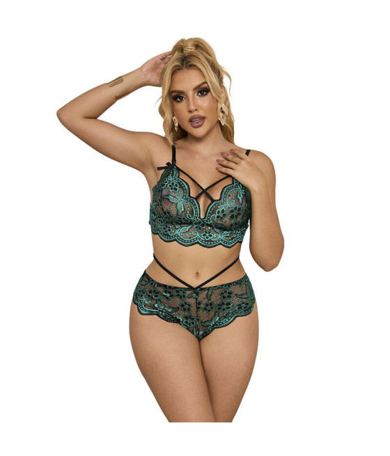 SUBBLIME - 954093 REGGISENO + SLIP PIZZO VERDE L/XL