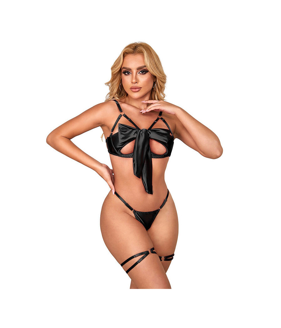 SUBBLIME - 955205 COMPLETO REGGISENO CON FIOCCO NERO REGOLABILE L/XL