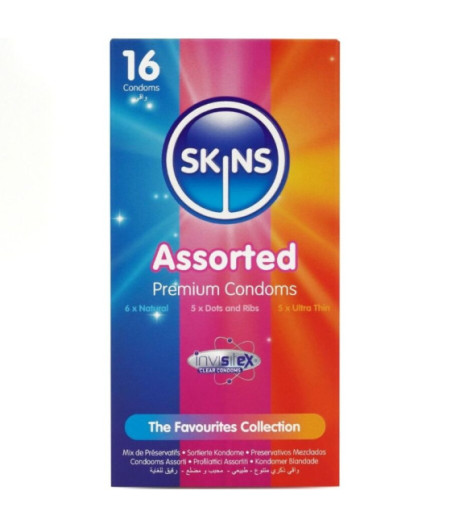 SKINS - CONFEZIONE ASSORTITA DI PREMIUM CONSERVANTI 16 PEZZI