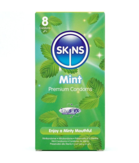 SKINS - PRESERVATIVI PREMIUM ALLA MENTA CONFEZIONE DA 8