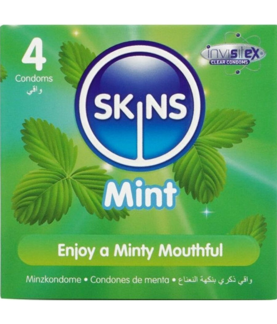 SKINS - PRESERVATIVI PREMIUM ALLA MENTA CONFEZIONE DA 4