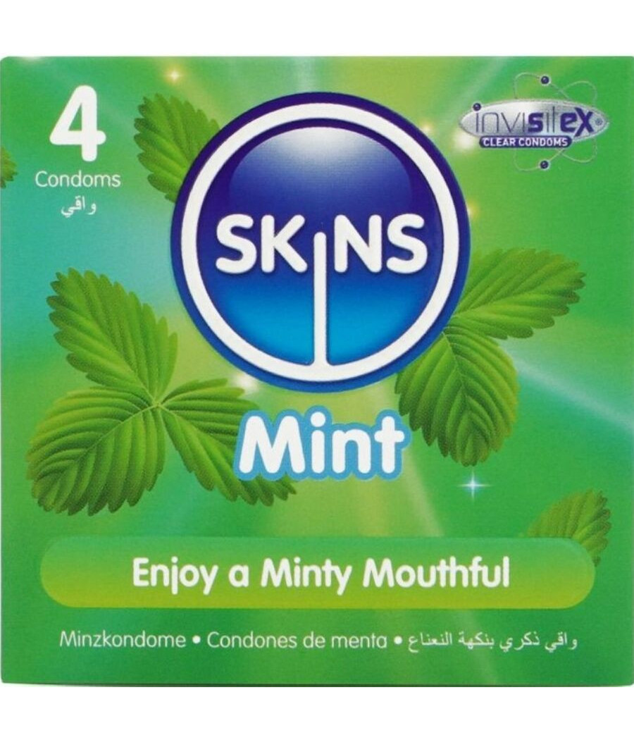 SKINS - PRESERVATIVI PREMIUM ALLA MENTA CONFEZIONE DA 4
