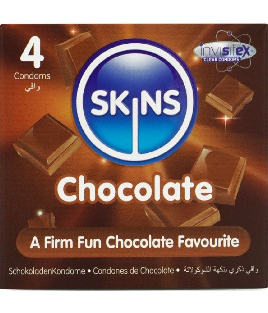 SKINS - PRESERVATIVI PREMIUM AL CIOCCOLATO CONFEZIONE DA 4