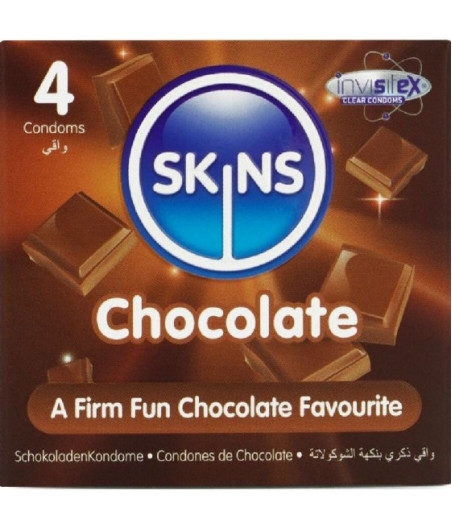 SKINS - PRESERVATIVI PREMIUM AL CIOCCOLATO CONFEZIONE DA 4