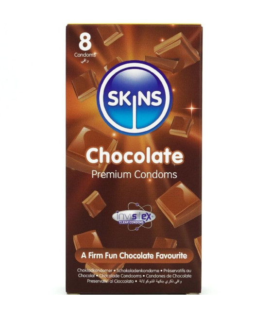 SKINS - PRESERVATIVI PREMIUM AL CIOCCOLATO CONFEZIONE DA 8