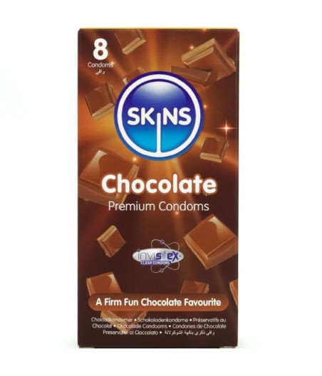 SKINS - PRESERVATIVI PREMIUM AL CIOCCOLATO CONFEZIONE DA 8