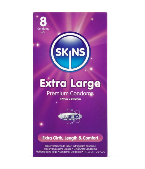 SKINS - PRESERVATIVI EXTRA LARGE PREMIUM CONFEZIONE DA 8