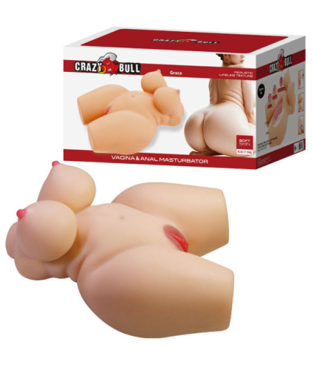 CRAZY BULL - GRACE TORSO FEMMINILE REALISTICO VAGINA E ANALE 7,5 KG