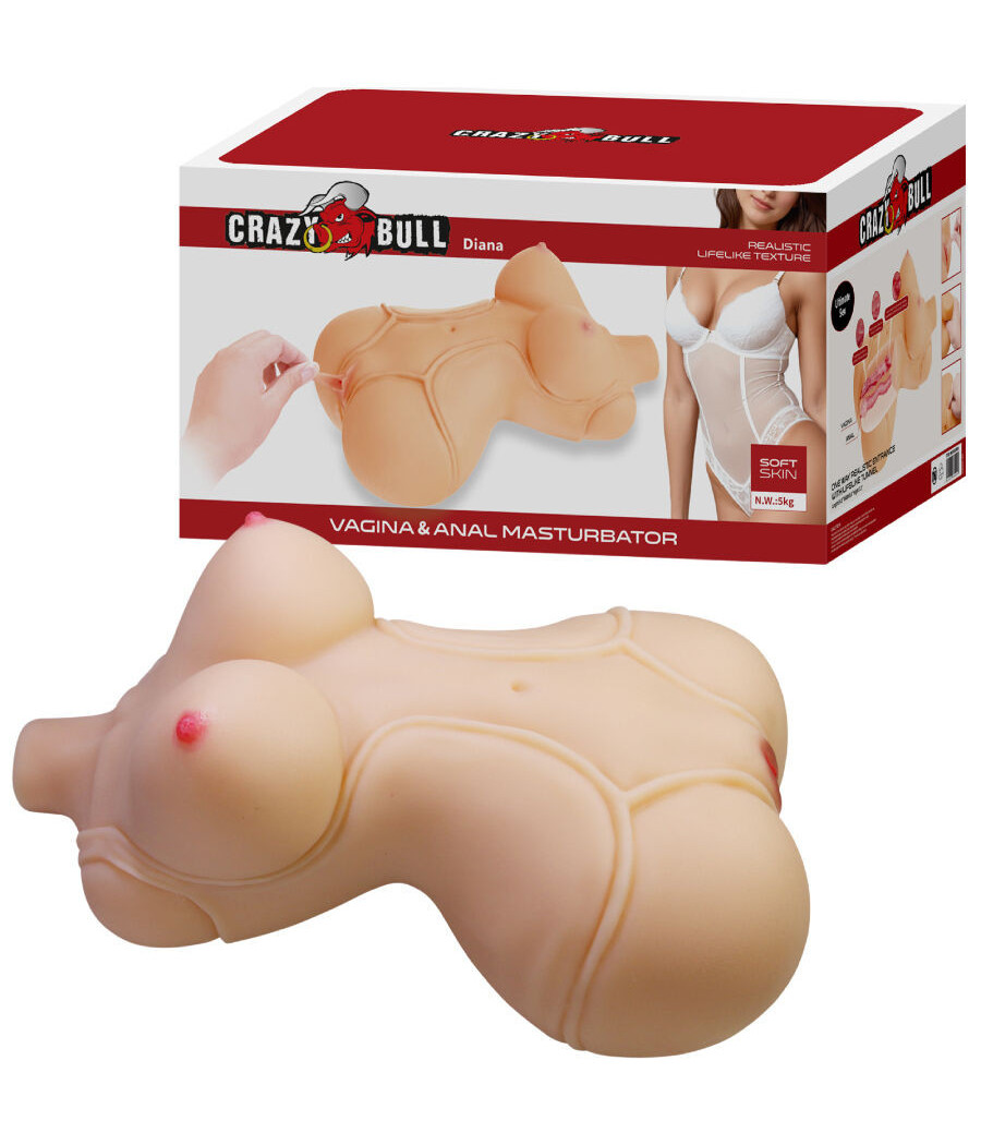 CRAZY BULL - DIANA TORSO FEMMINILE REALISTICO VAGINA E ANALE 5 KG