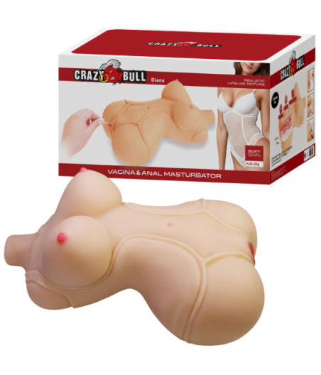 CRAZY BULL - DIANA TORSO FEMMINILE REALISTICO VAGINA E ANALE 5 KG
