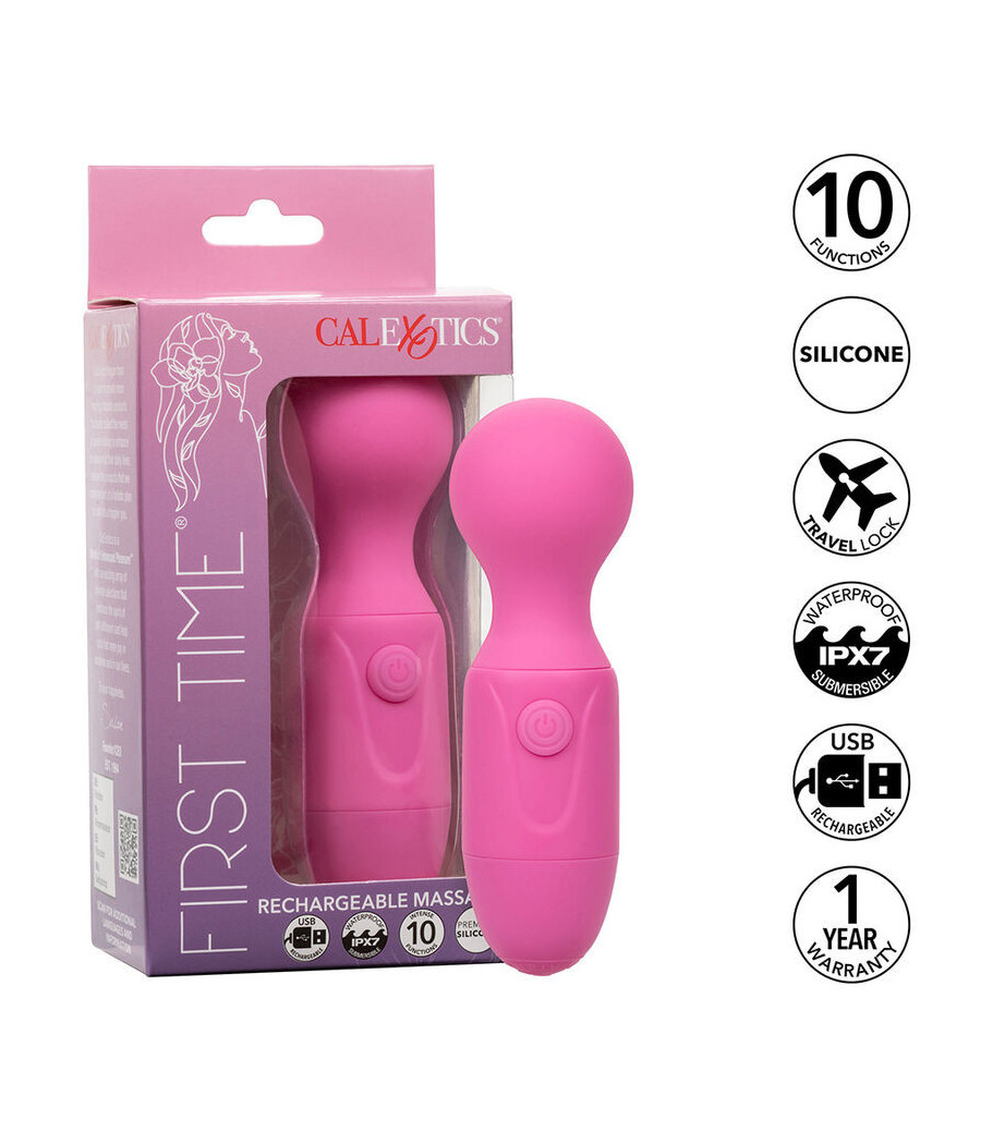 CALEXOTICS - FIRST TIME MASSAGGIATORE RICARICABILE 10 VIBRAZIONI ROSA