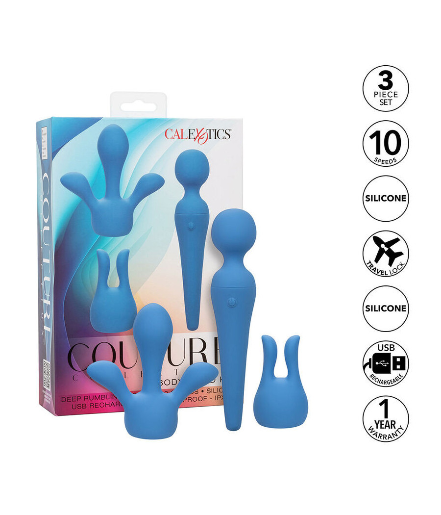 CALEXOTICS - COUTURE KIT VIBRATORE WAND 10 VIBRAZIONI BLU
