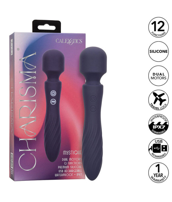 CALEXOTICS - CHARISMA MYSTIQUE MASSAGGIATORE DOPPIO MOTORE 12 FUNZIONI 20,5 CM X 4,5 CM VIOLA