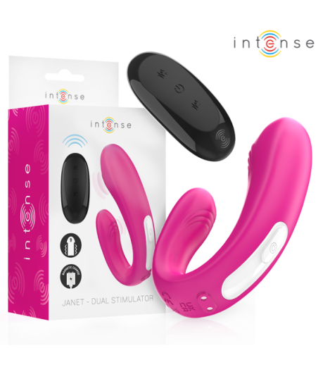 INTENSE - JANET DUAL STIMOLATORE E VIBRATORE A FORMA DI U CON TELECOMANDO ROSA