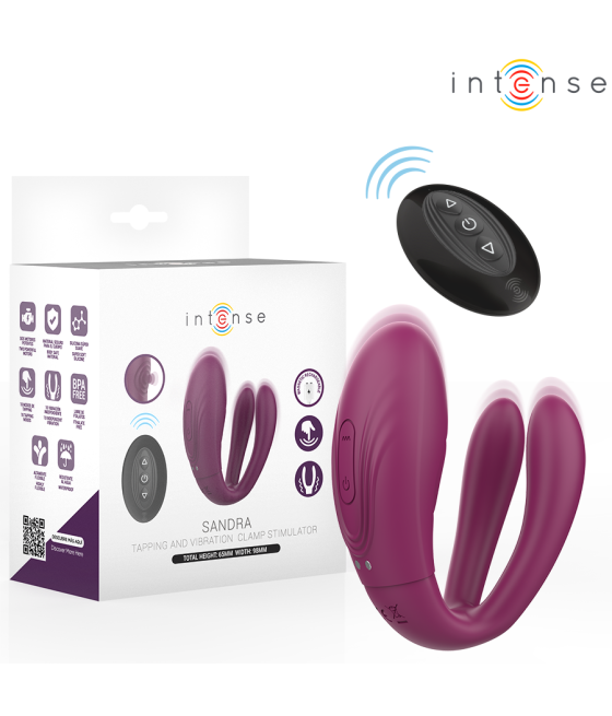 INTENSE - STIMOLATORE A MORSETTO CON VIBRAZIONE E TAPPING SANDRA CON TELECOMANDO