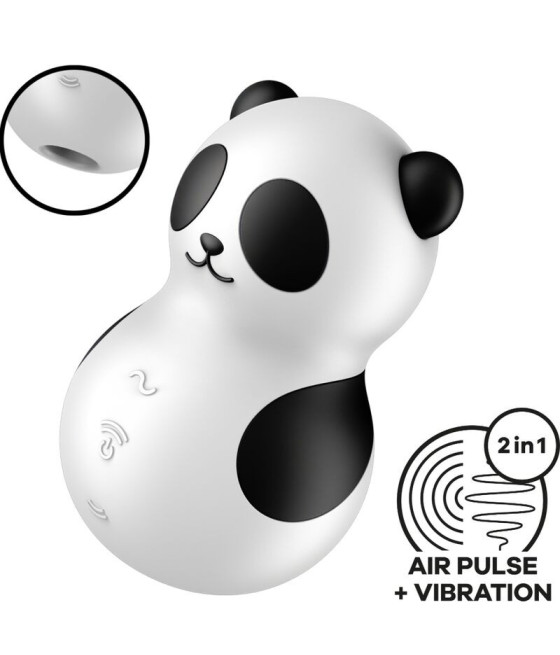 SATISFYER - POCKET PANDA STIMOLATORE E VIBRATORE IN BIANCO E NERO