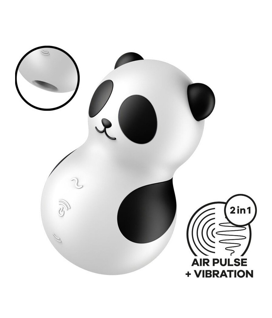 SATISFYER - POCKET PANDA STIMOLATORE E VIBRATORE IN BIANCO E NERO