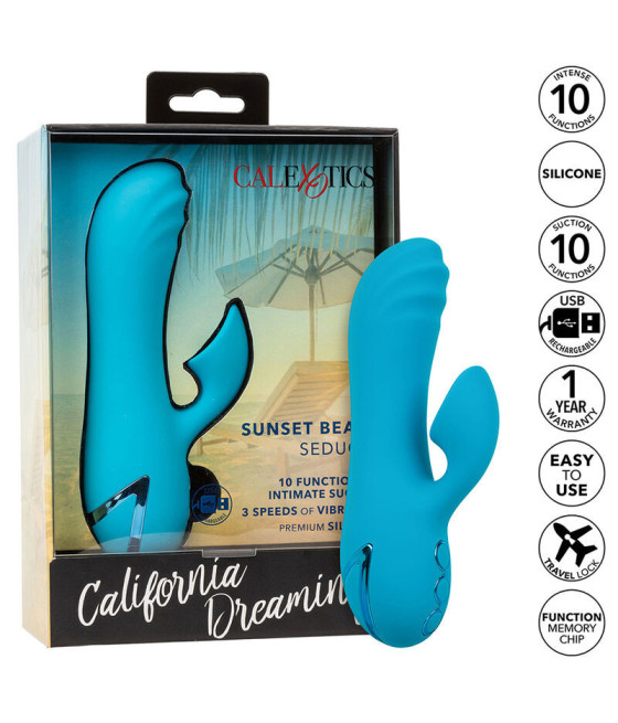 CALEXOTICS - SUNSET BEACH SEDUCER VIBRATORE E STIMOLATORE 10 FUNZIONI BLU